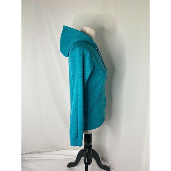 Under Armour Woman’s Hoodie Athletic Blue Full Zip All Over Logo Print Size XS - Picture 4 of 7